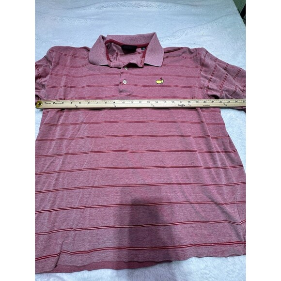 Masters Collection Polo Shirt L Red Striped Embroidered Golf Shirt St Augustine - Picture 11 of 13